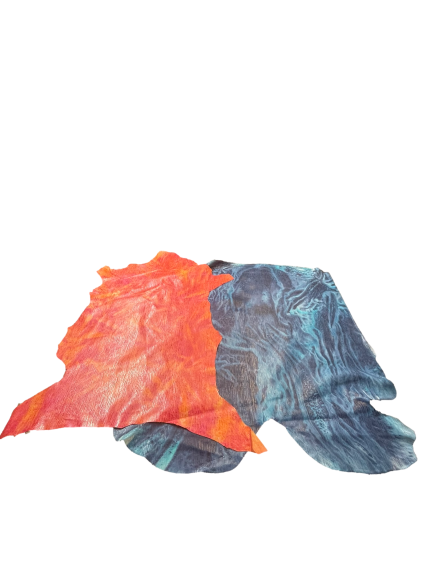 Lot 2 peaux de croûte - Tie & Dye Brillant