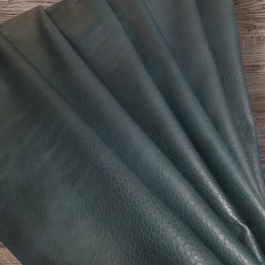 Lot de 6 peaux - Cuir d'agneau - Bubble Vert forêt